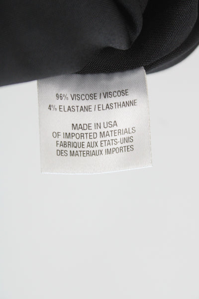 Cushnie Et Ochs Women Black Viscose Basic Blouse Long Sleeve Zip Size 6
