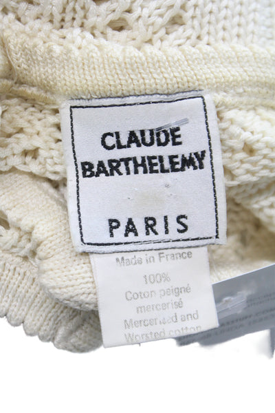 Claude Barthelemy Womens Ivory Mercerized Cotton Cardigan Long Sleeve Size S