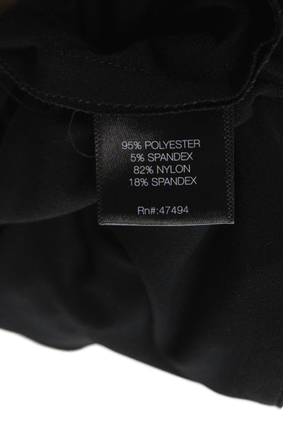 Norma Kamali Women Black Sheer Colorblock Basic Blouse Long Sleeve Size XS
