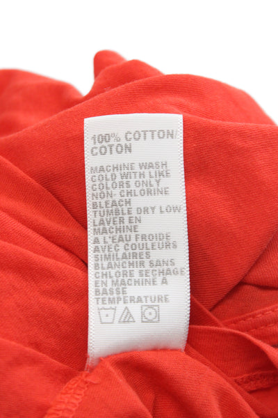 Standard James Perse Women Basic T-Shirt Orange Cotton Long Sleeve Size 2