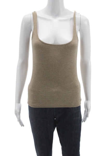 Ralph Lauren Women Beige 100% Cashmere Scoop Neck Basic Tank Size S