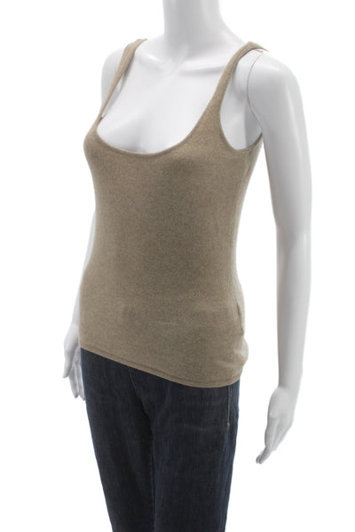 Ralph Lauren Women Beige 100% Cashmere Scoop Neck Basic Tank Size S