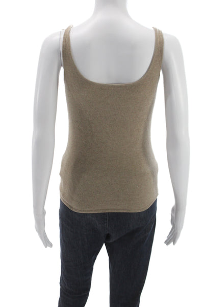 Ralph Lauren Women Beige 100% Cashmere Scoop Neck Basic Tank Size S