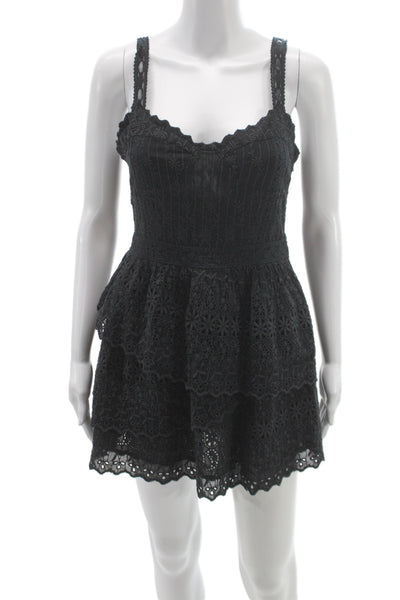 Love Shack Fancy Women Fit & Flare Dress Black Sweetheart Knee Length Size 6
