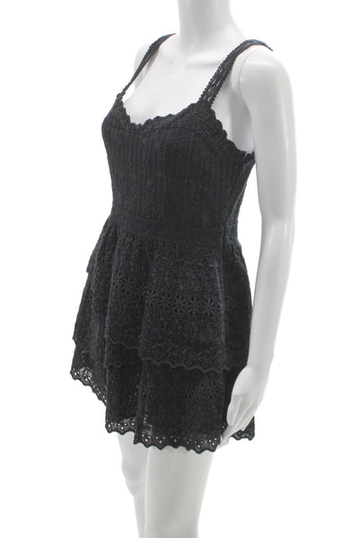 Love Shack Fancy Women Fit & Flare Dress Black Sweetheart Knee Length Size 6