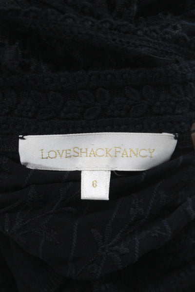 Love Shack Fancy Women Fit & Flare Dress Black Sweetheart Knee Length Size 6