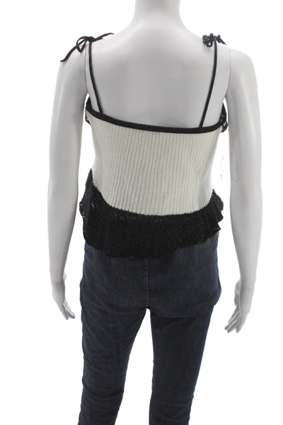 Zara Women Camisole Black Colorblock Bohemian Sweetheart Size M