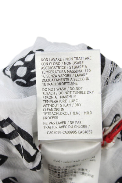 Alexander McQueen Unisex Adults Skull Print Scarf White Size 120X140