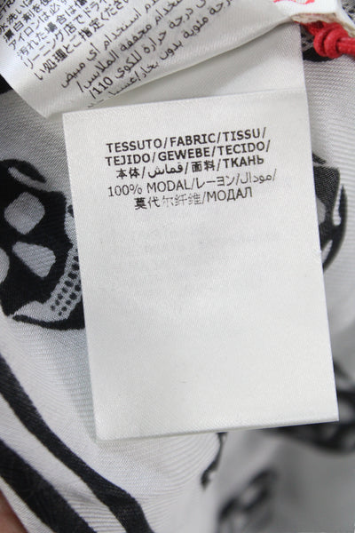 Alexander McQueen Unisex Adults Skull Print Scarf White Size 120X140