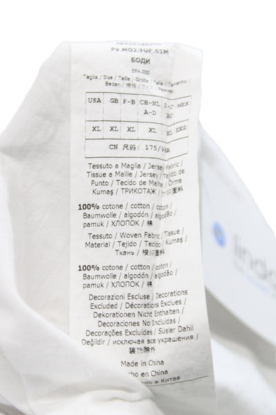 Marella Womens Basic White Cotton Crew Neck Graphic Tee Short Sleeve Size XL