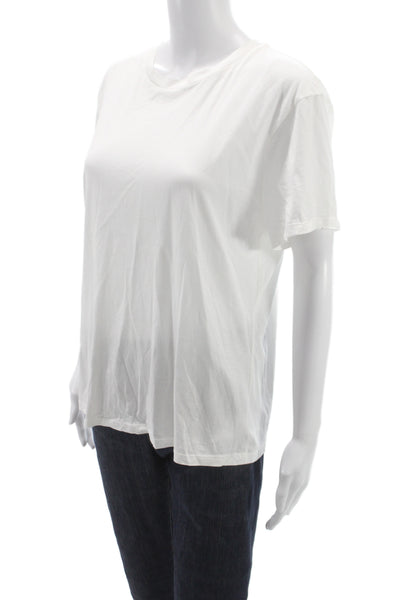 Theory Women White Pima Cotton Basic T-Shirt Crew Neck Short Sleeve Size 2XL