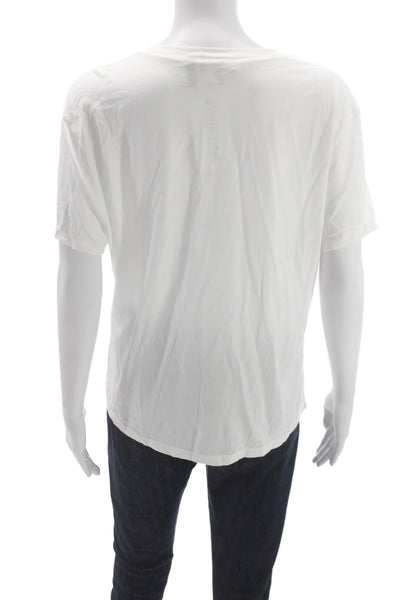 Theory Women White Pima Cotton Basic T-Shirt Crew Neck Short Sleeve Size 2XL