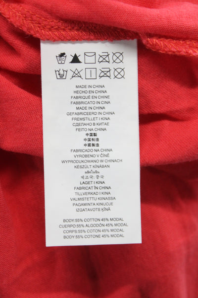 Michael Michael Kors Womens Red Boat Neck Basic T-Shirt Short Sleeve Size L