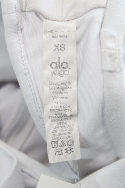 Alo Womens Ruched Front Sports Bra White Size Extra Small