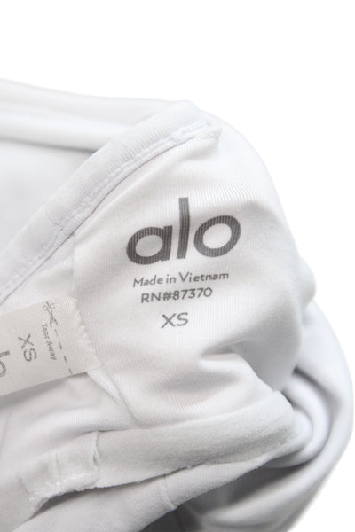 Alo Womens Ruched Front Sports Bra White Size Extra Small