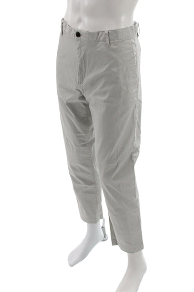 Theory Mens Chino Pants Gray Cotton Blend Button Inseam 27 Size 36