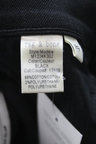 Rag & Bone Mens Black Skinny Jeans High Rise 27 Inseam Size 29