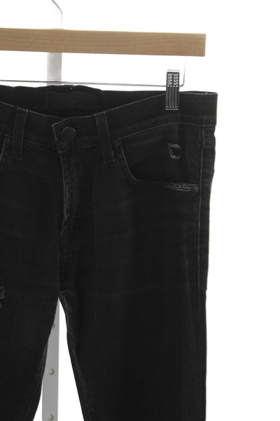 J Brand Unisex Adults Skinny Jeans Black Distressed Size 29