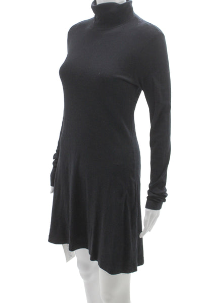 Three Dots Women Shift Dress Gray Turtleneck Long Sleeve Knee Length Size S