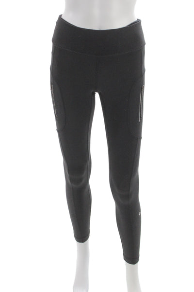 Lululemon Womens Ankle Leggings Black Synthetic Pull On Size 2