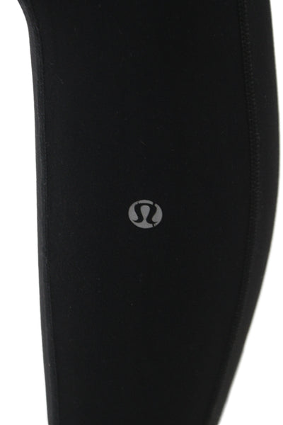 Lululemon Womens Ankle Leggings Black Synthetic Pull On Size 2