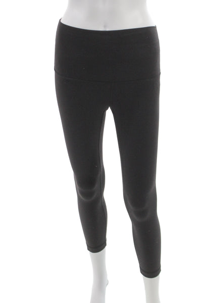 Lululemon Women Black Capri Leggings Polyester Blend Athletic Size 2