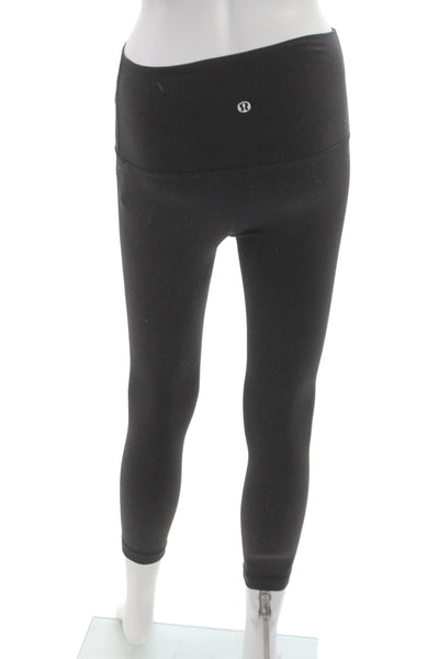 Lululemon Women Black Capri Leggings Polyester Blend Athletic Size 2