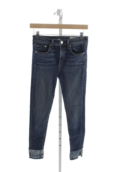 Rag & Bone Womens Skinny Distressed Mid Rise Blue Jeans Size 26