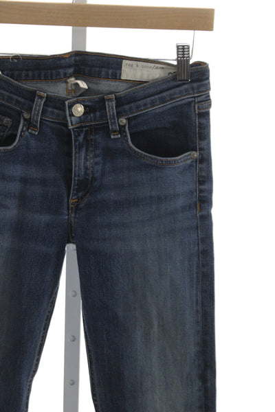 Rag & Bone Jean Women Skinny Jeans Blue Denim Mid-Rise Inseam 30 Size 27