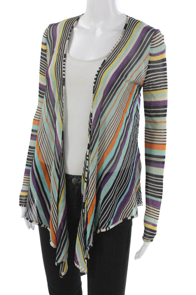 Missoni Womens Multicolor Striped Rayon V-Neck Cardigan Long Sleeve Size S