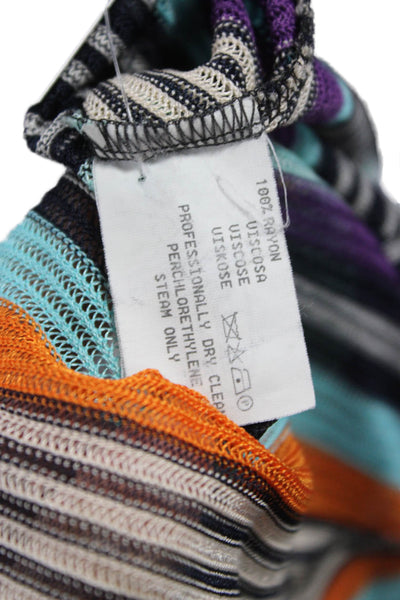 Missoni Womens Multicolor Striped Rayon V-Neck Cardigan Long Sleeve Size S