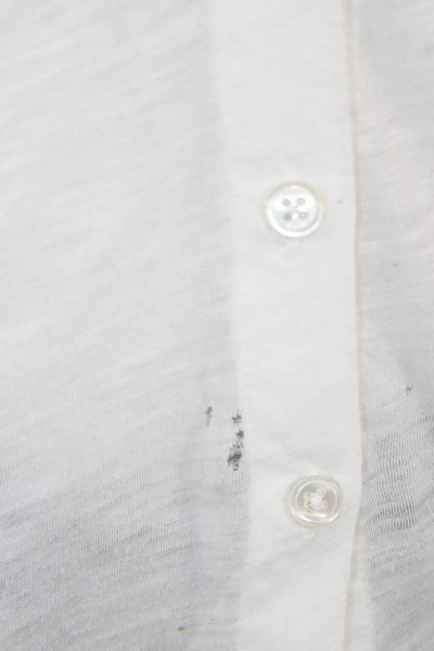 Standard James Perse Womens Cotton Collared 3/4 Sleeve Button-Up Top Size 0
