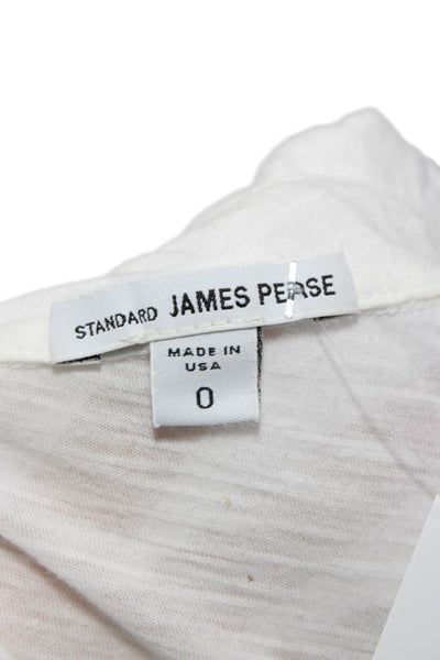 Standard James Perse Womens Cotton Collared 3/4 Sleeve Button-Up Top Size 0