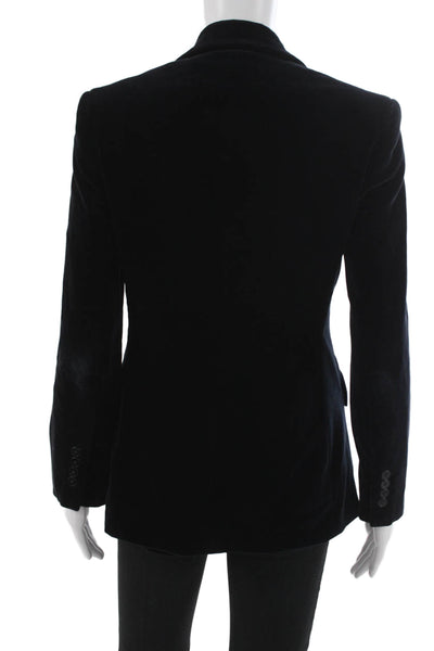 Ralph Lauren Womens Blue Pant Suit Blazer Long Sleeve Button Cotton Size 4