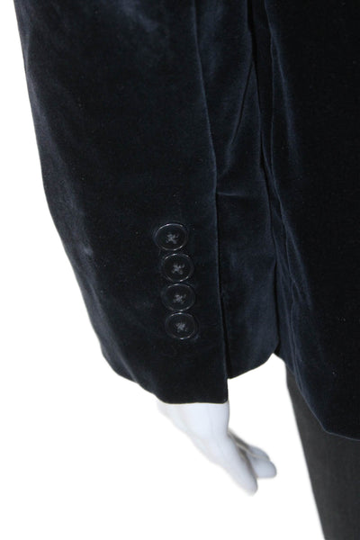 Ralph Lauren Womens Blue Pant Suit Blazer Long Sleeve Button Cotton Size 4