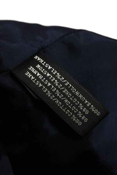 Ralph Lauren Womens Blue Pant Suit Blazer Long Sleeve Button Cotton Size 4