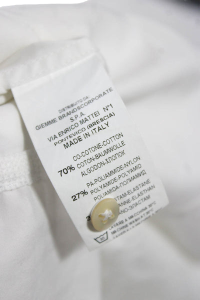 Le Sarte Pettegole Womens Collared Cotton Button-Up Long Sleeve White Size 40