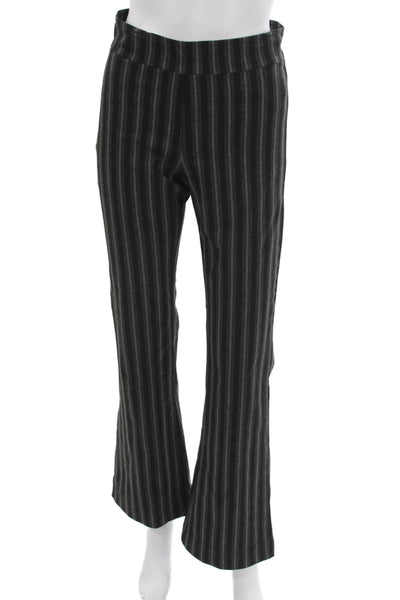 Avenue Montaigne Women Black Striped Dress Pants Pull On Business Size 2