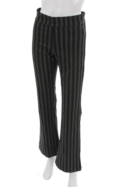 Avenue Montaigne Women Black Striped Dress Pants Pull On Business Size 2