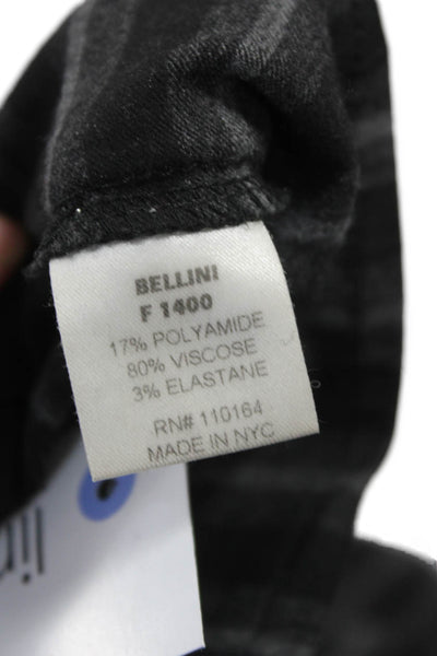 Avenue Montaigne Women Black Striped Dress Pants Pull On Business Size 2