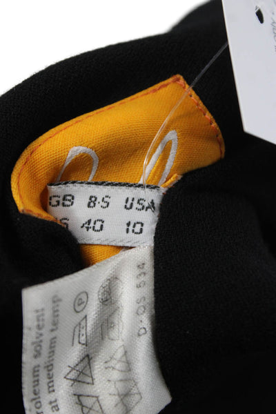 Christian Lacroix Womens Black Wool Wrap Short Skirt Button Size 10