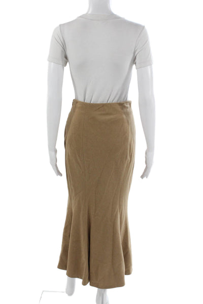 Ralph Lauren Women Beige Camel Hair Trumpet Skirt Long Size 2
