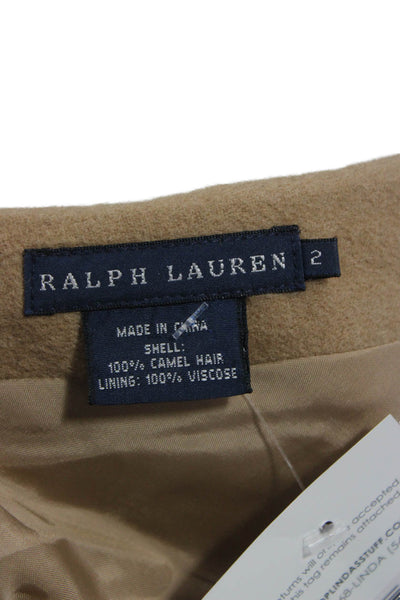 Ralph Lauren Women Beige Camel Hair Trumpet Skirt Long Size 2