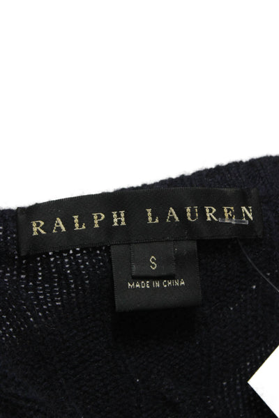 Ralph Lauren Women Cable Knit Boat Neck Sweater Dress Blue Size S