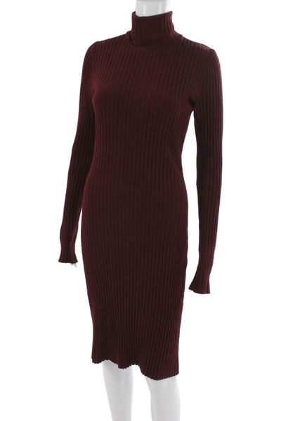 Wolford Womens Red Turtleneck Sweater Dress Long Sleeve Mid Calf Size XS