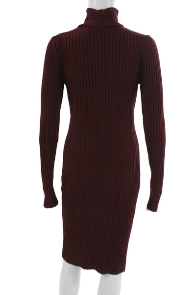Wolford Womens Red Turtleneck Sweater Dress Long Sleeve Mid Calf Size XS