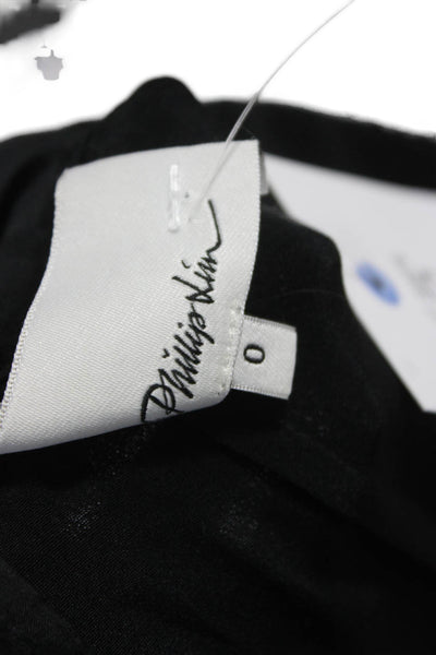 3.1 Phillip Lim Unisex Adults Black Silk Dress Pants Pull On Size 0
