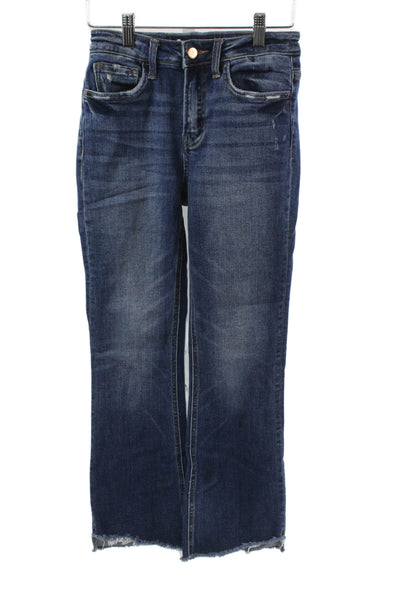 Flying Monkey Womens Bootcut Jeans Blue Mid Rise Button Size 24