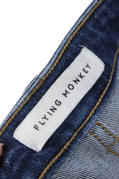 Flying Monkey Womens Bootcut Jeans Blue Mid Rise Button Size 24