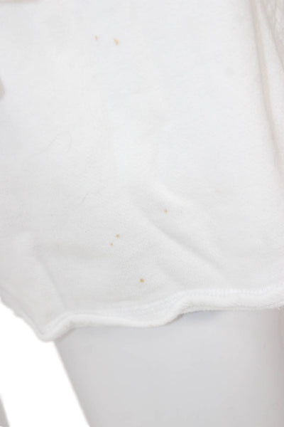 Z Supply Unisex Pullover Sweatshirt White Crew Neck Short Sleeve Cotton Size XS